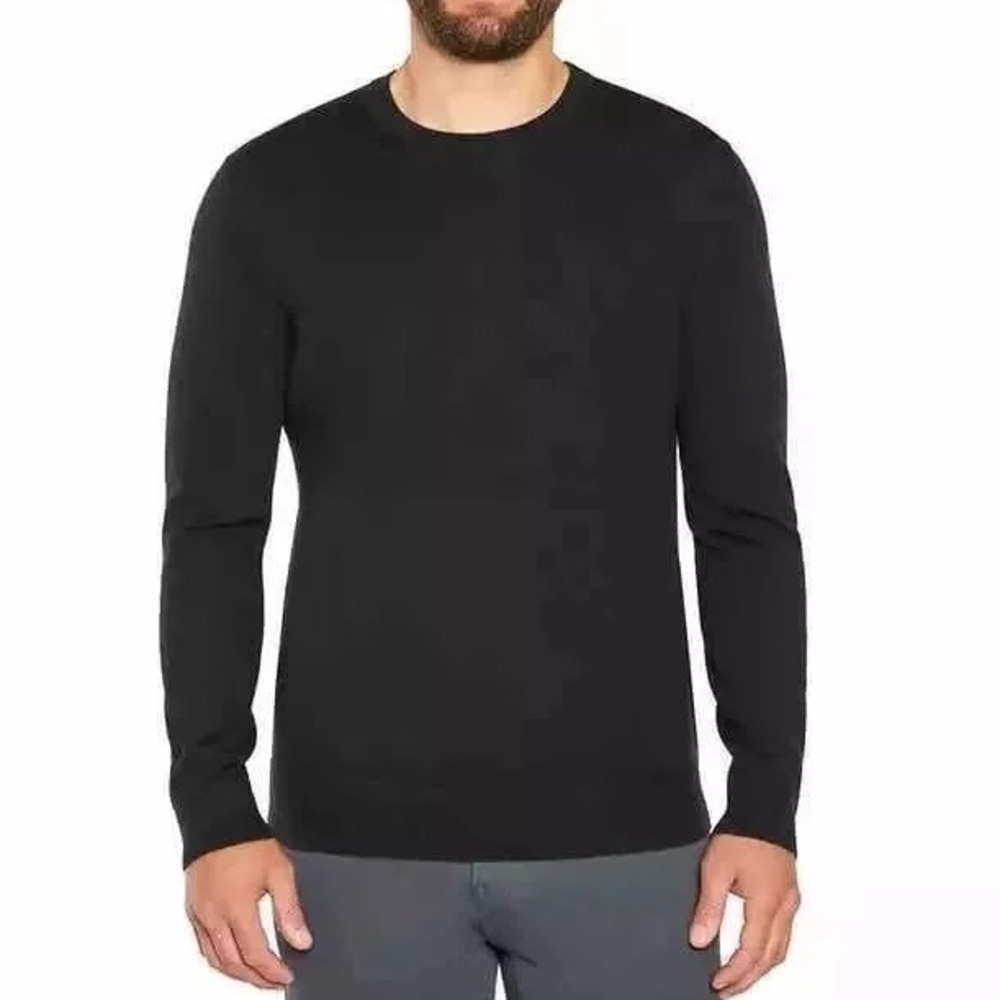 Banana Republic Sweater 100% Merino Wool Black Crewneck Men's size XXL